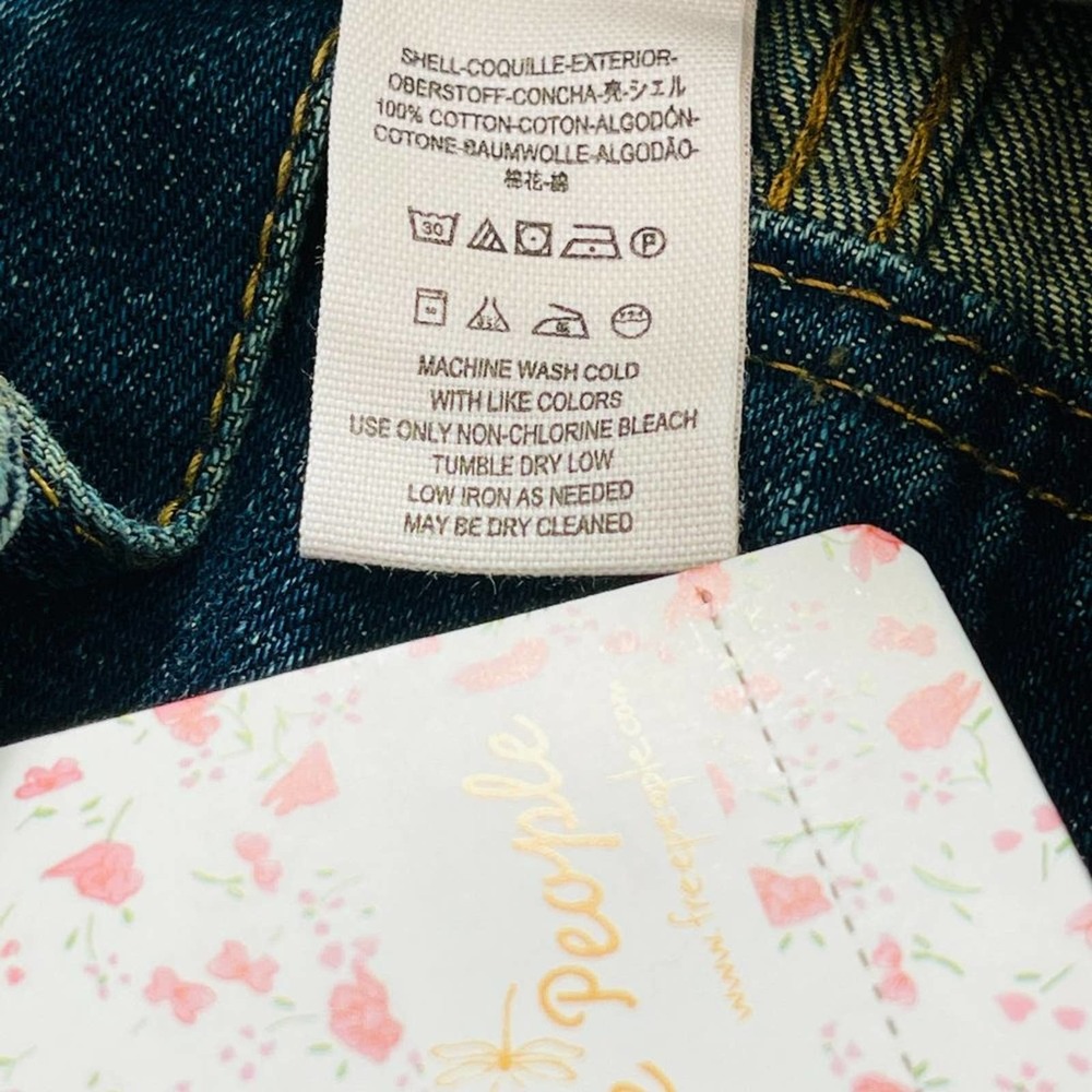FREE PEOPLE NWT Belted Dark Blue Denim Jacket Coat — Small - Picture 14 of 16